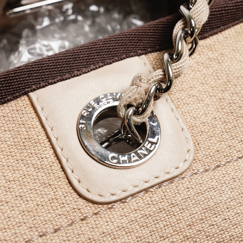 Chanel 帆布托特包/海灘包(奶茶色)-7