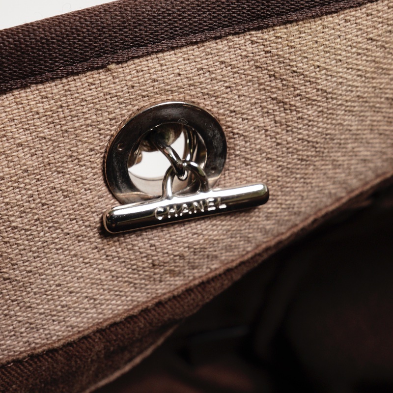 Chanel 帆布托特包/海灘包(奶茶色)-12