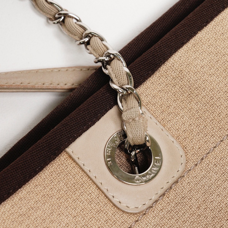 Chanel 帆布托特包/海灘包（奶茶色）-18
