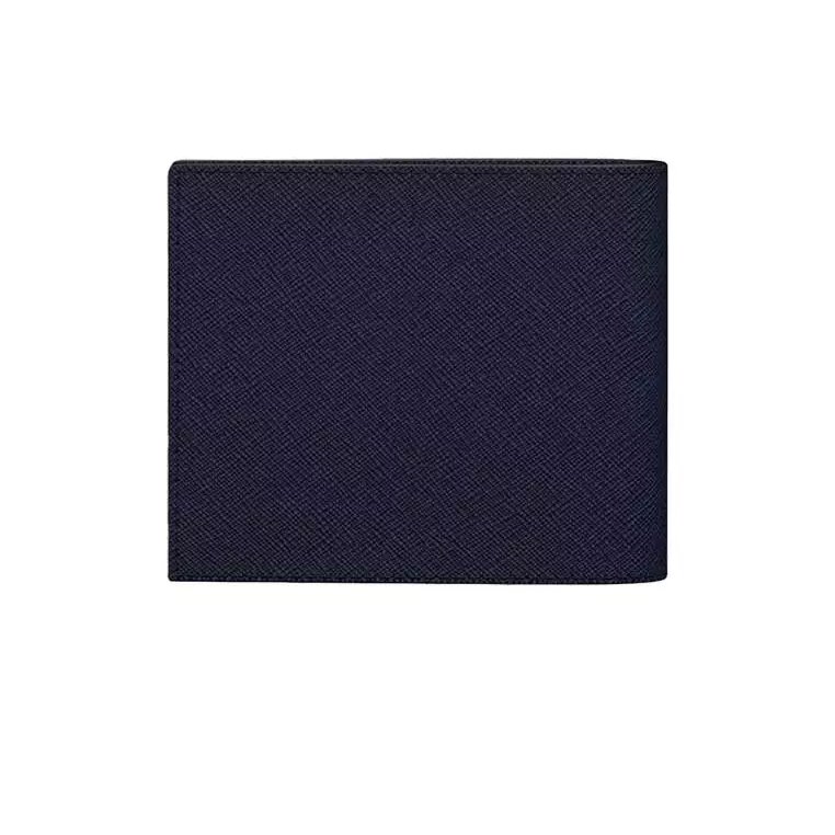 Michael Kors MK 男生 皮夾 藍色素面 立體鐵牌字母 1+1可拆式夾層 男款 短夾-2