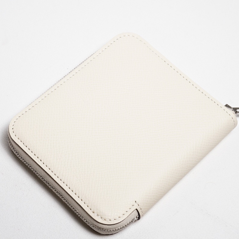 Hermes Nata奶油白silk in compact短夾錢包-7