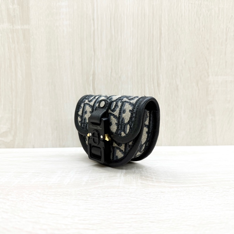 DIOR藍色老花MINI GALLOP馬鞍耳機包-2