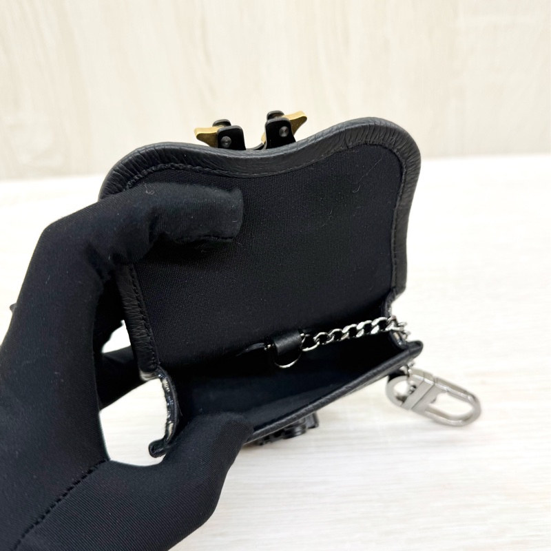 DIOR藍色老花MINI GALLOP馬鞍耳機包-7