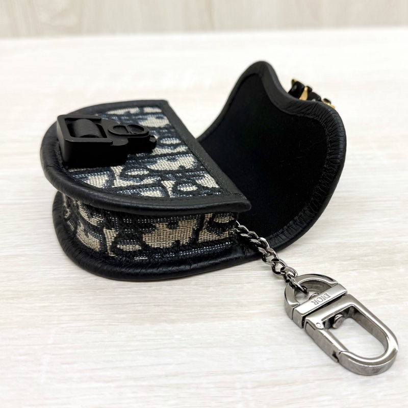 DIOR藍色老花MINI GALLOP馬鞍耳機包-9