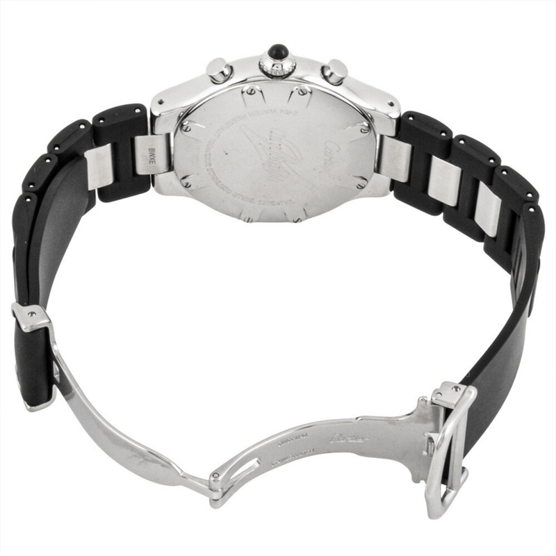 卡地亞 Must 21 Chronoscaph Vantianne 2424 W10125U2 石英腕錶，黑色錶盤，精鋼錶殼，男款-3