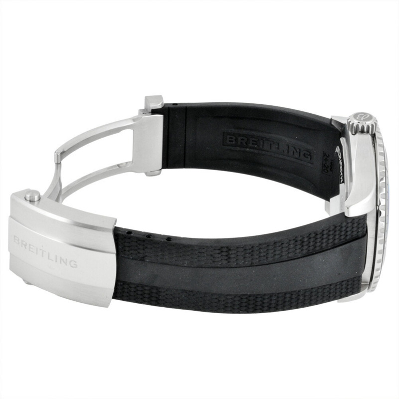 百年靈超級海洋自動46男士腕錶，A17378，黑色錶盤，不鏽鋼錶殼-5