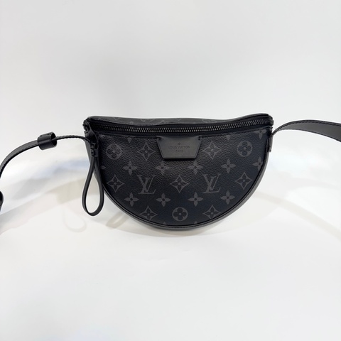 LV黑灰老花半月Moon斜背包M23835