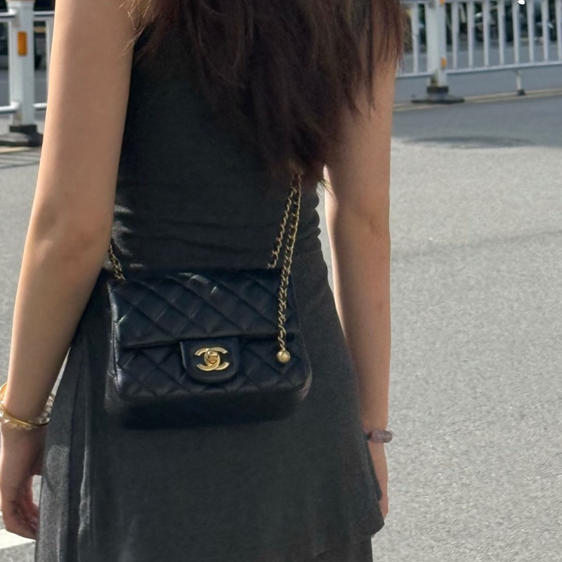®️✨CHANEL 25A金球方胖子 黑金芯片款 全新品-2