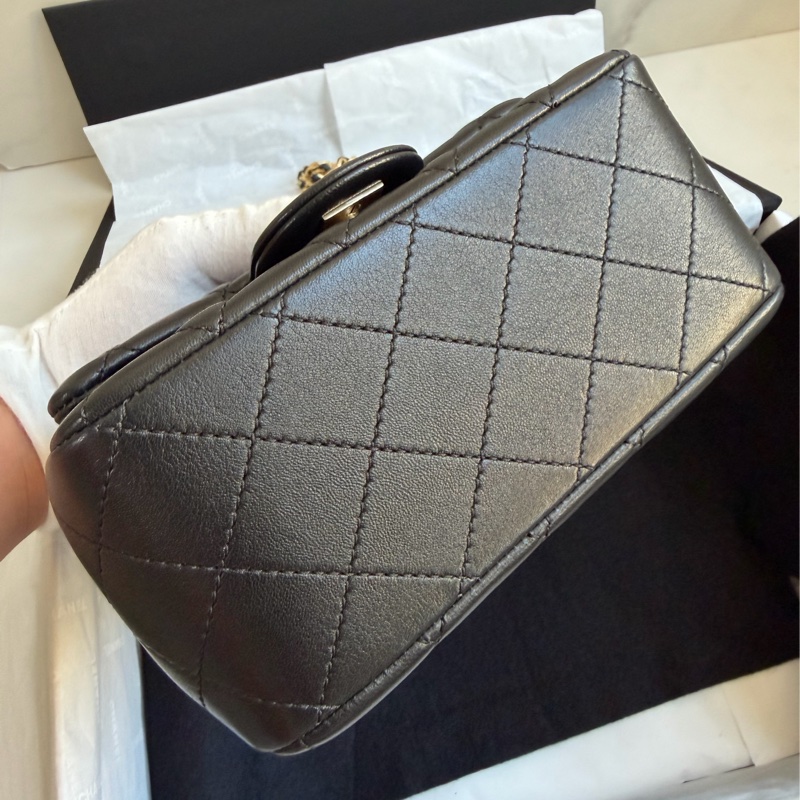 ®️✨CHANEL 25A金球方胖子 黑金芯片款 全新品-10