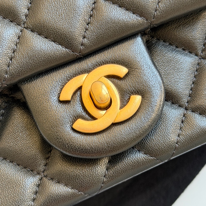 ®️✨CHANEL 25A金球方胖子 黑金芯片款 全新品-23