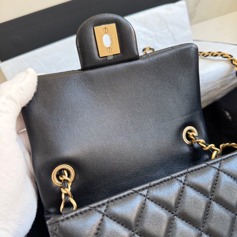 ®️✨CHANEL 25A金球方胖子 黑金芯片款 全新品-25
