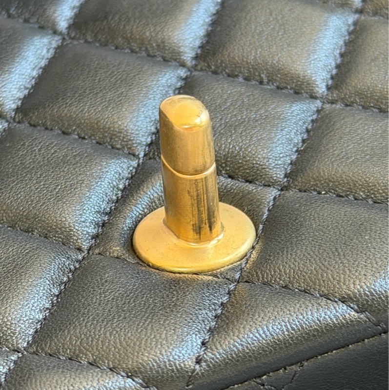 ®️✨CHANEL 25A金球方胖子 黑金芯片款 全新品-28