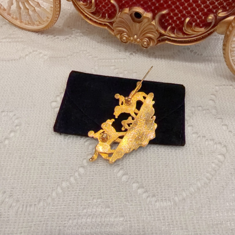 Hermes Vintage 小狗心口針 胸針 古董-3