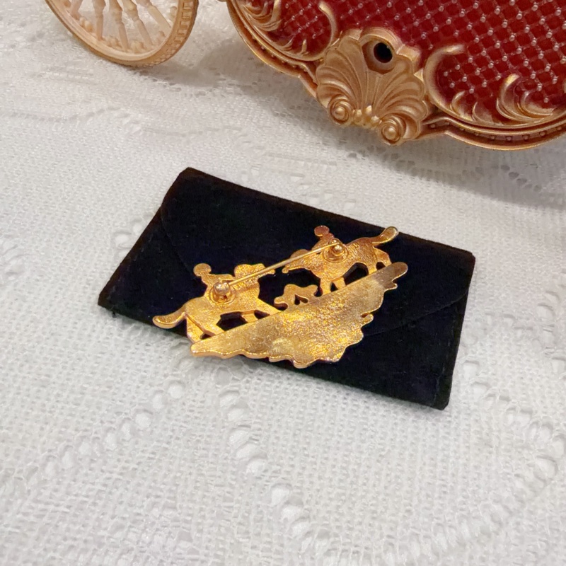 Hermes Vintage 小狗心口針 胸針 古董-8