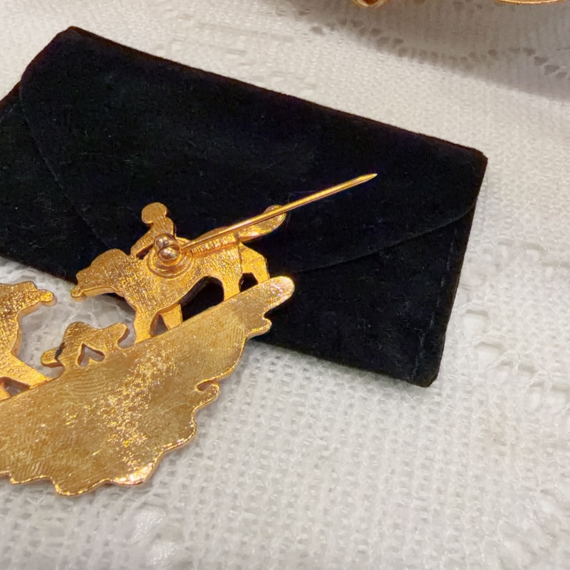 Hermes Vintage 小狗心口針 胸針 古董-10