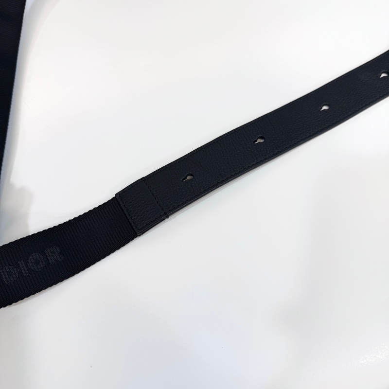 DIOR馬鞍包黑色Oblique緹花布下蓋小型郵差包1ADPO049YKS_H27E-13