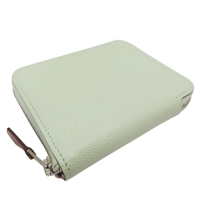 薄荷綠 Epsom牛皮 Silk In Compact 短夾 U刻【HERMES 愛馬仕】-2