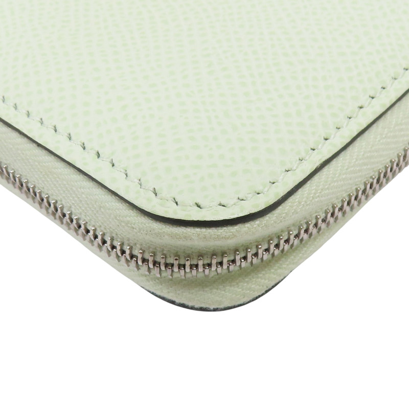 薄荷綠 Epsom牛皮 Silk In Compact 短夾 U刻【HERMES 愛馬仕】-8