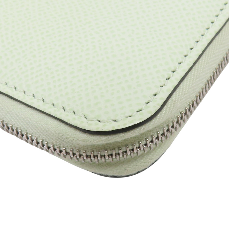 薄荷綠 Epsom牛皮 Silk In Compact 短夾 U刻【HERMES 愛馬仕】-9