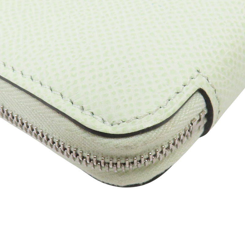 薄荷綠 Epsom牛皮 Silk In Compact 短夾 U刻【HERMES 愛馬仕】-10