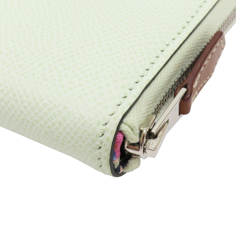 薄荷綠 Epsom牛皮 Silk In Compact 短夾 U刻【HERMES 愛馬仕】-11