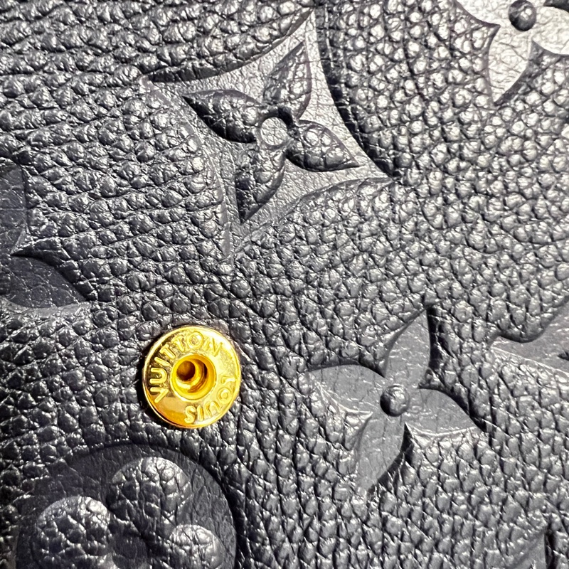 LV 海軍藍牛皮壓紋紅油邊三合一鏈包-14