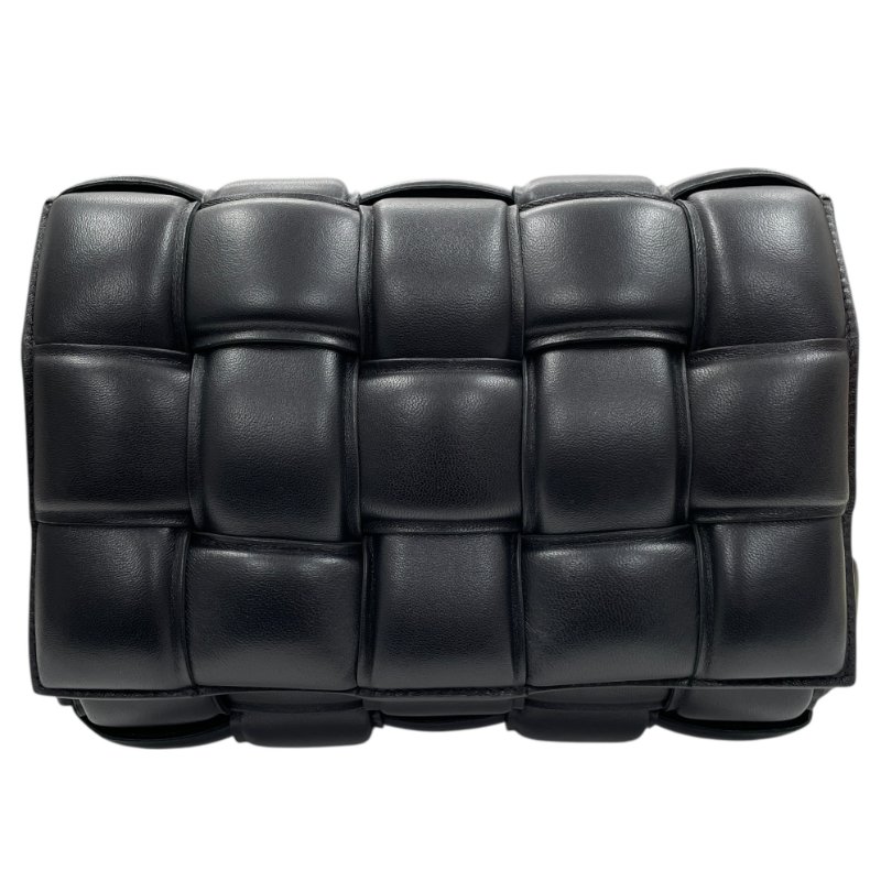 BOTTEGA VENETA 寶緹嘉 Padded Cassette 粗編織 肩背包 小羊皮 黑色 金釦-1