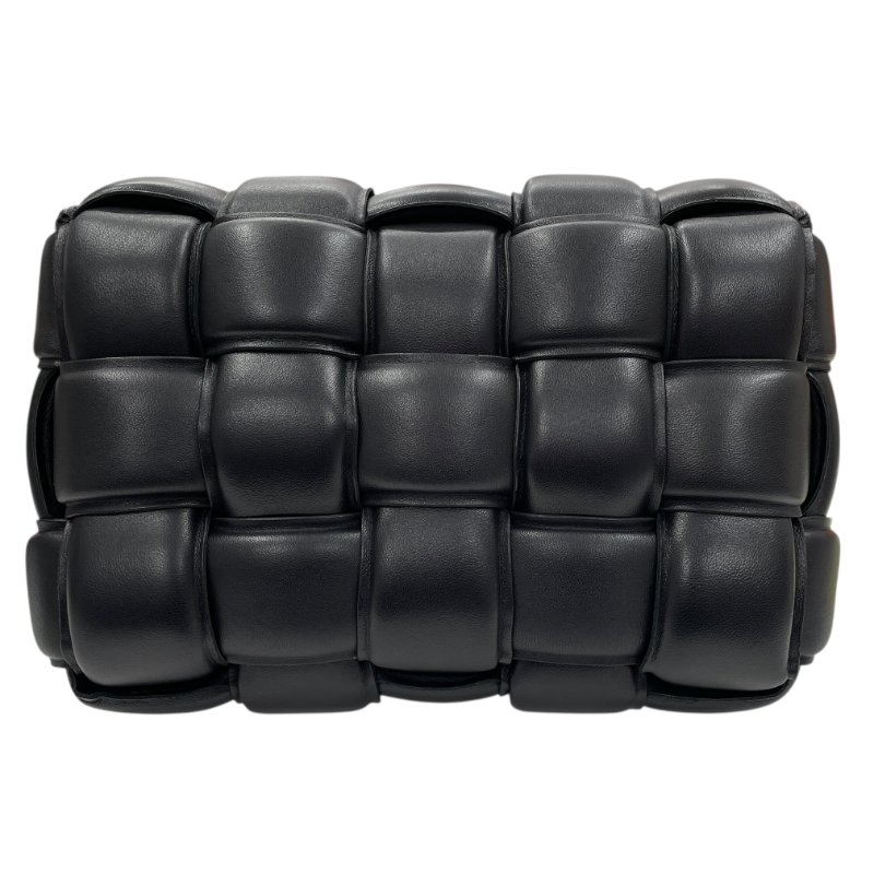 BOTTEGA VENETA 寶緹嘉 Padded Cassette 粗編織 肩背包 小羊皮 黑色 金釦-2