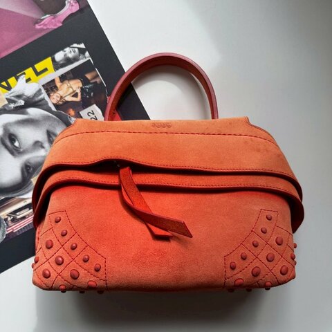 TODS 夕陽橘小WAVA 手提斜背包