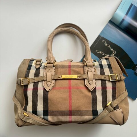 BURBERRY 經典格紋手提包