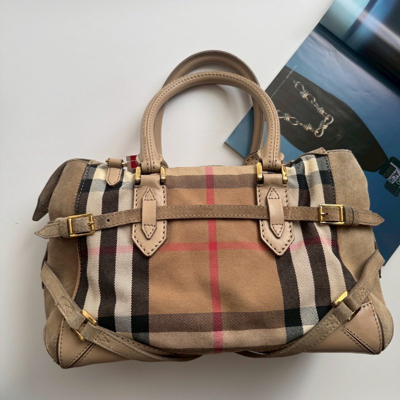 BURBERRY 經典格紋手提包-1