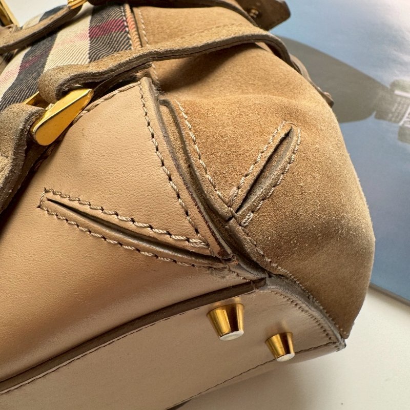 BURBERRY 經典格紋手提包-5