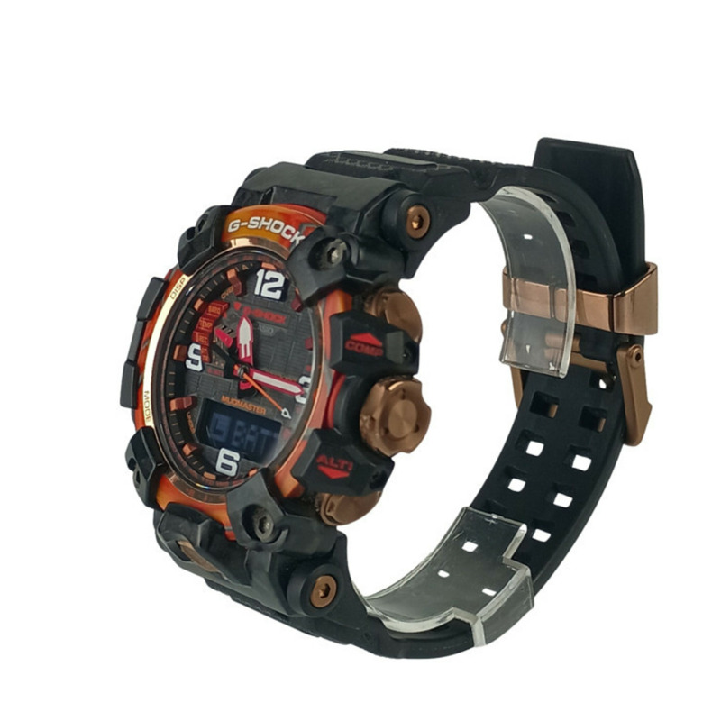 卡西歐 G-SHOCK Master of G Land Mudmaster GWG2040FR1AJR 男士腕錶，灰色錶盤，黑色樹脂/不銹鋼錶殼，40 週年紀念版，亮紅色-1
