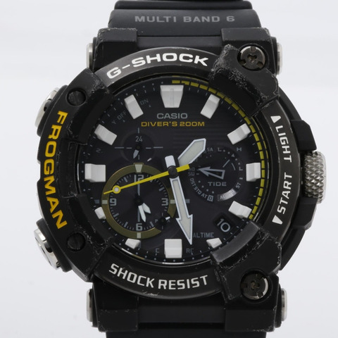 卡西歐 G-SHOCK Master of G Sea Frogman GWFA10001AJF 男士模擬腕錶，黑色，碳纖維增強樹脂/不銹鋼
