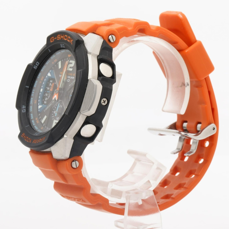 卡西歐 G-SHOCK 天空駕駛艙 GW3000M4AER 男士模擬腕錶，黑色和橙色樹脂不銹鋼錶殼-1