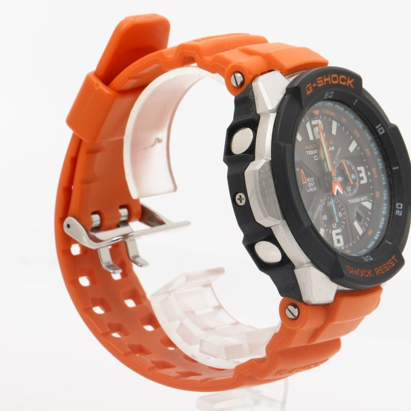 卡西歐 G-SHOCK 天空駕駛艙 GW3000M4AER 男士模擬腕錶，黑色和橙色樹脂不銹鋼錶殼-2