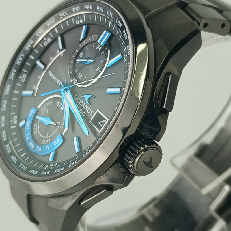 卡西歐 Oceanus OCWT2500B1AJF 男士模擬腕錶，黑色錶盤，鈦金屬錶殼-3