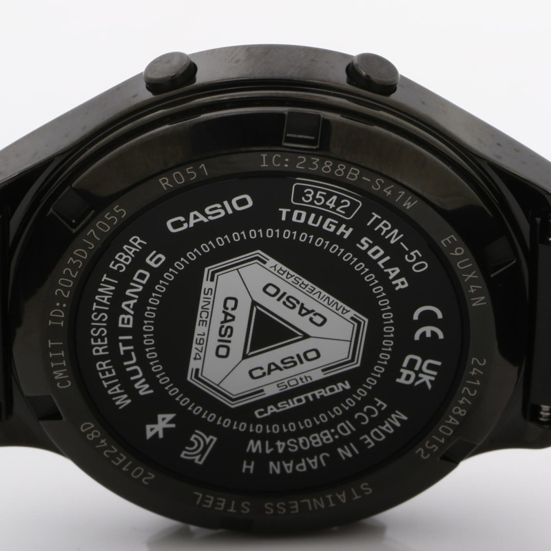 卡西歐 (CASIO) TRN50ZE1AJR 男士電子錶，黑色不鏽鋼錶殼，50週年紀念款，CASIOTRON-3
