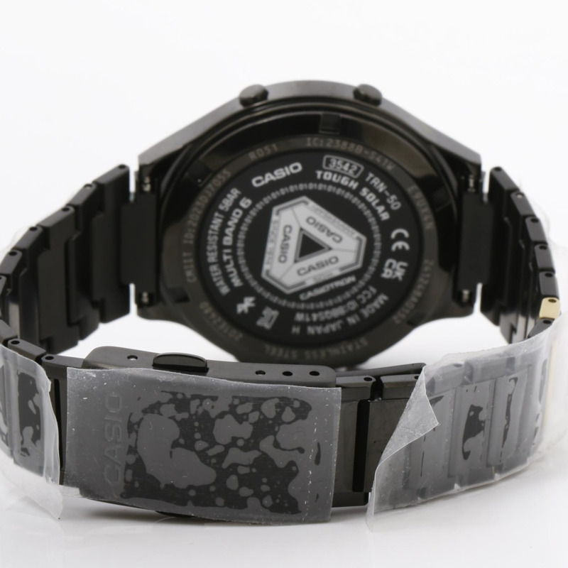 卡西歐 (CASIO) TRN50ZE1AJR 男士電子錶，黑色不鏽鋼錶殼，50週年紀念款，CASIOTRON-4