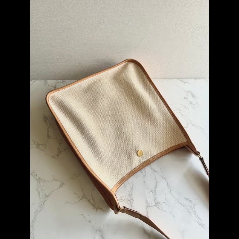 【LA LUNE】絕版中古包 Hermes Vespa PM 帆布拼皮革包 側背包 單肩包 二手包-5