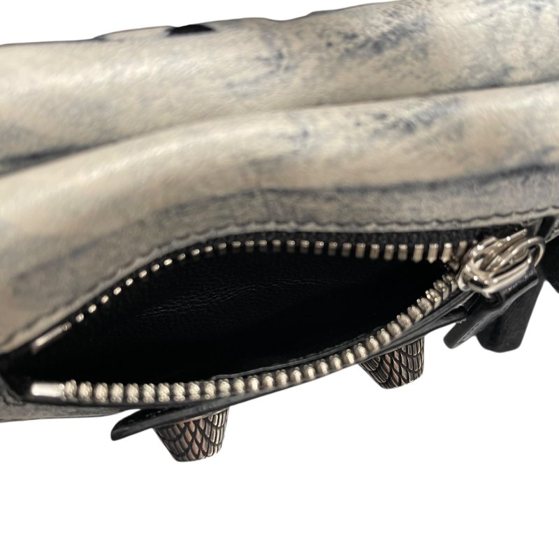 BALENCIAGA 巴黎世家 Le Cagole 塗鴉三折短夾 皮革 黑色 銀釦-14