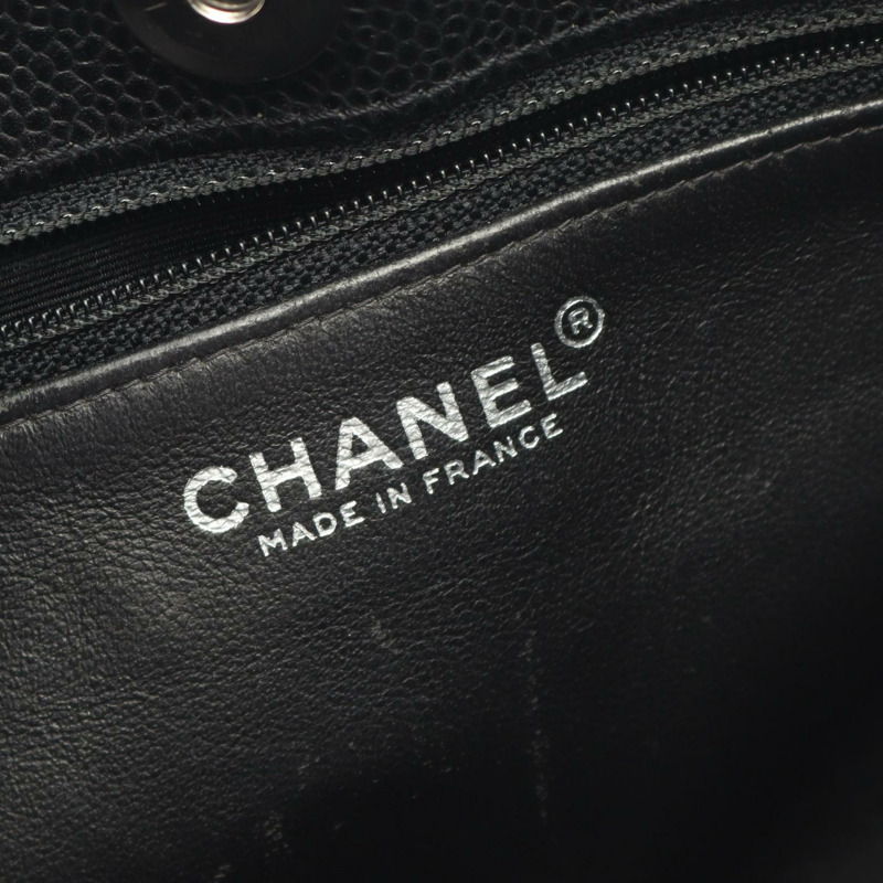 香奈兒 COCO 標誌手提鏈條單肩背包 小牛皮 黑色 二手 女士 CC-3