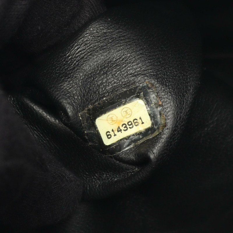 香奈兒 COCO 標誌手提鏈條單肩背包 小牛皮 黑色 二手 女士 CC-4