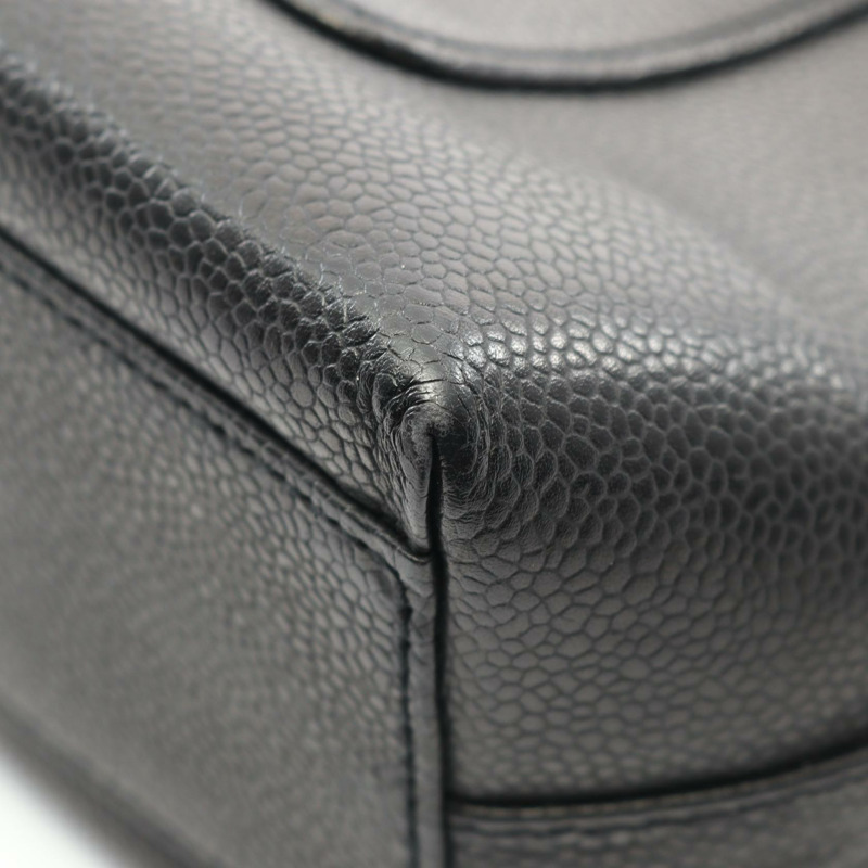 香奈兒 COCO 標誌手提鏈條單肩背包 小牛皮 黑色 二手 女士 CC-5