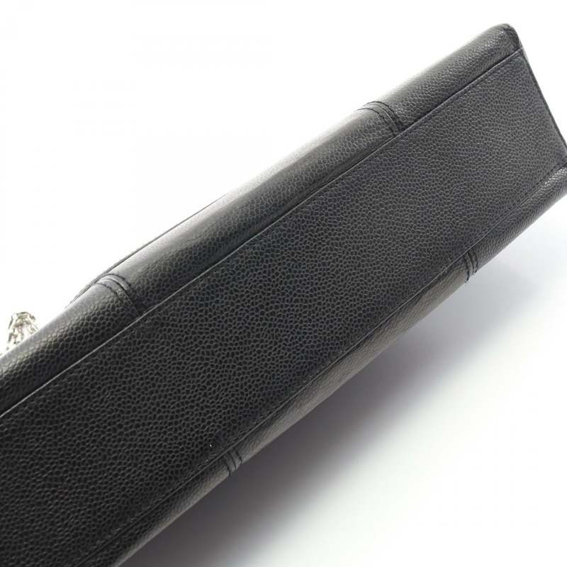 香奈兒 COCO 標誌手提鏈條單肩背包 小牛皮 黑色 二手 女士 CC-6