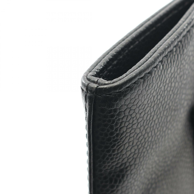 香奈兒 COCO 標誌手提鏈條單肩背包 小牛皮 黑色 二手 女士 CC-7