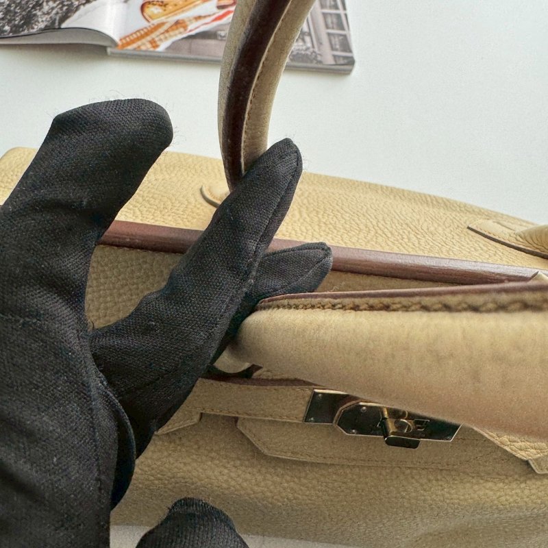 HERMES 米白色 41 birkin shoulder方塊L刻-21