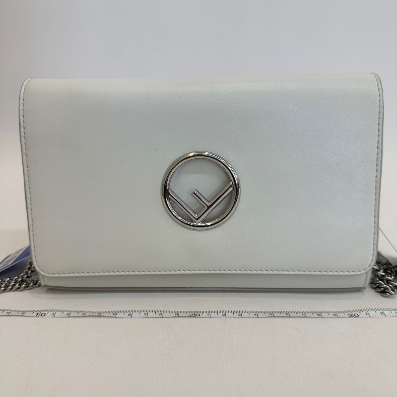 芬迪白色logo底長22單肩斜挎包-12