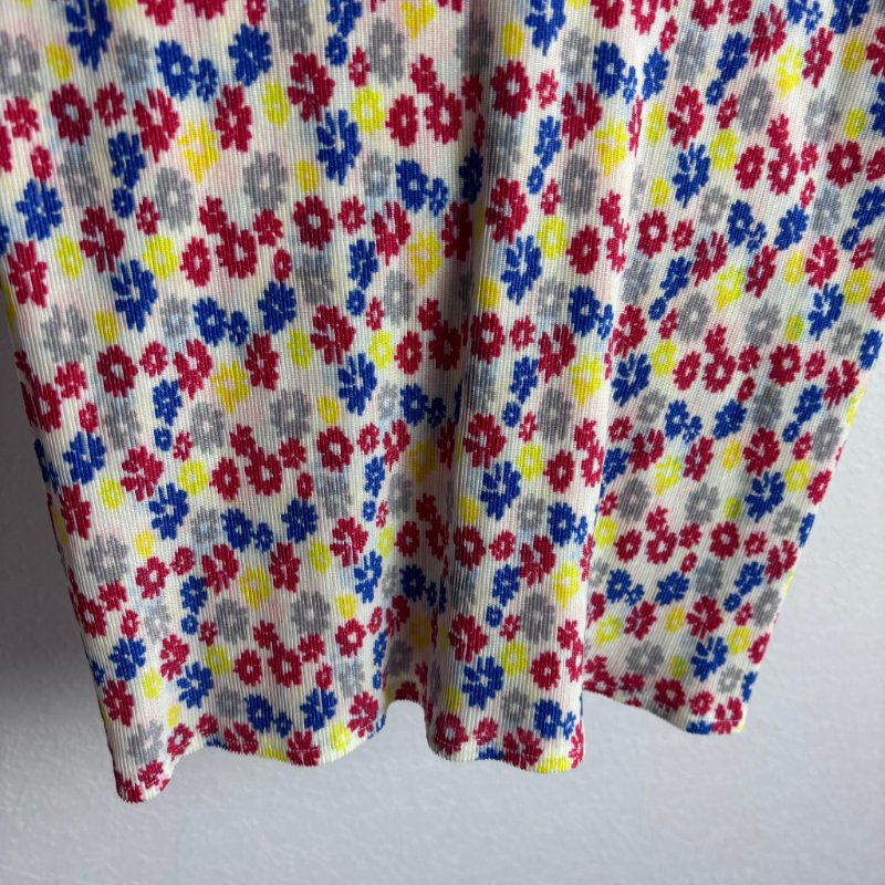 絕版收藏 ::三宅一生 Issey Miyake :: Pleats Please PP 白底彩花花圖樣短袖上衣 3號-6