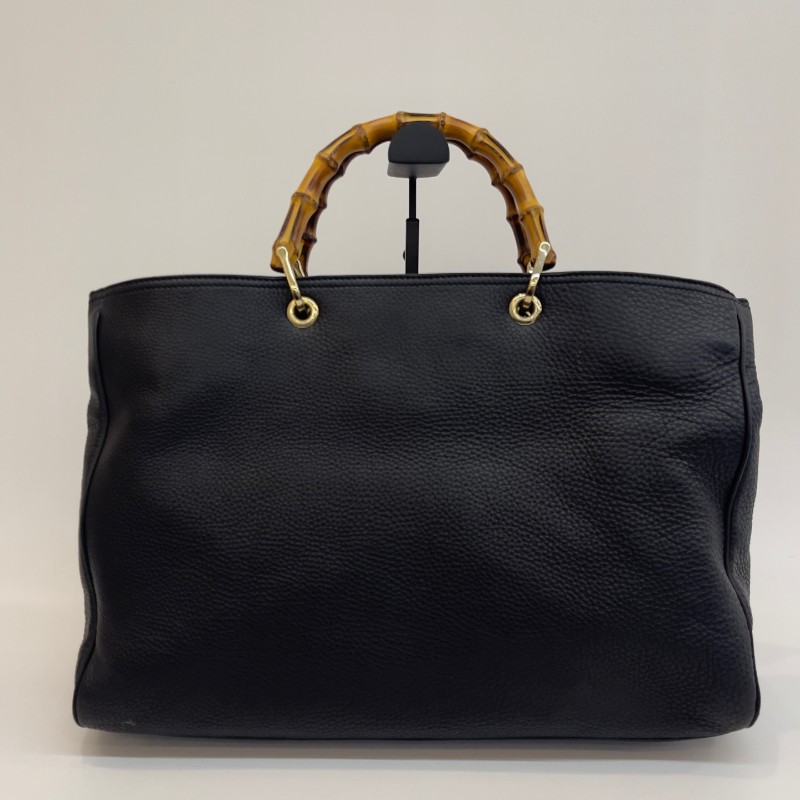 Gucci/古馳黑色竹節全皮單肩斜挎包-0